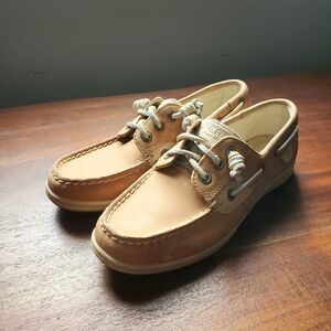 SPERRY Women's Top-Sider Rosefish Boat Shoe Linen Oat Size 5 Memory Foam NWOT
